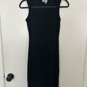 Active USA | Dresses | Active Usa Black Ruched Tie Front Maxi Dress |  Poshmark